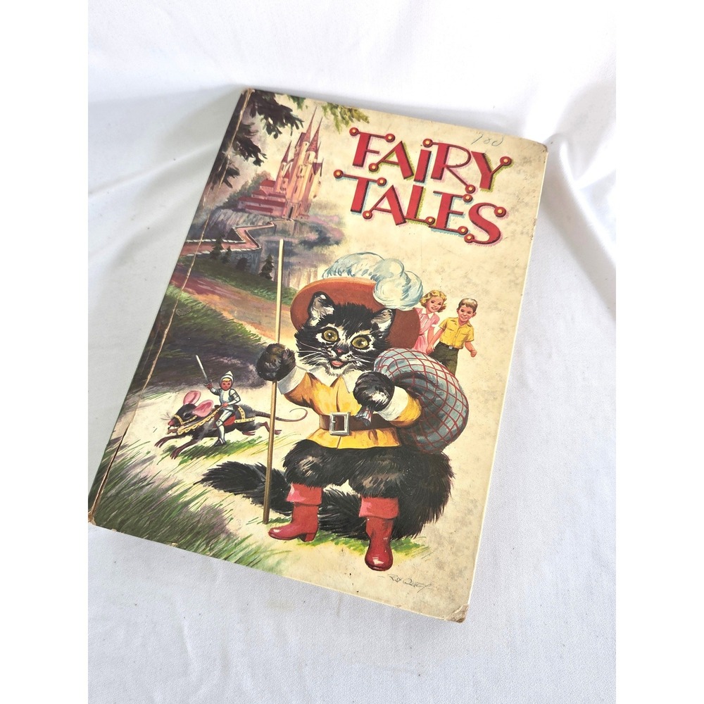Vintage 1950 Fairy Tales Hardcover Book Puss in Boots Cover